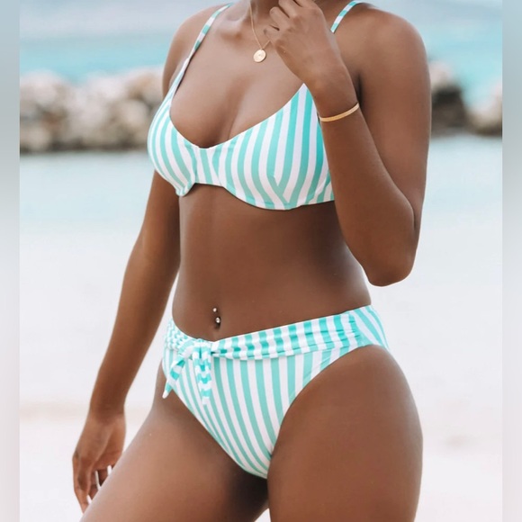 NEW! Kenny Flowers Watercolors The Lanai Underwire Bikini Striped SZ S, M, L - Picture 6 of 13